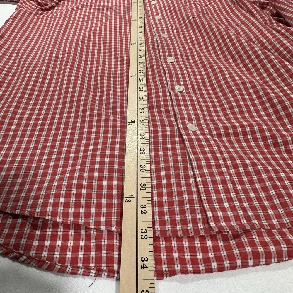 Arrow Button Down Shirt Men's XL Tall Long Sleeves  Orange Plaid‎